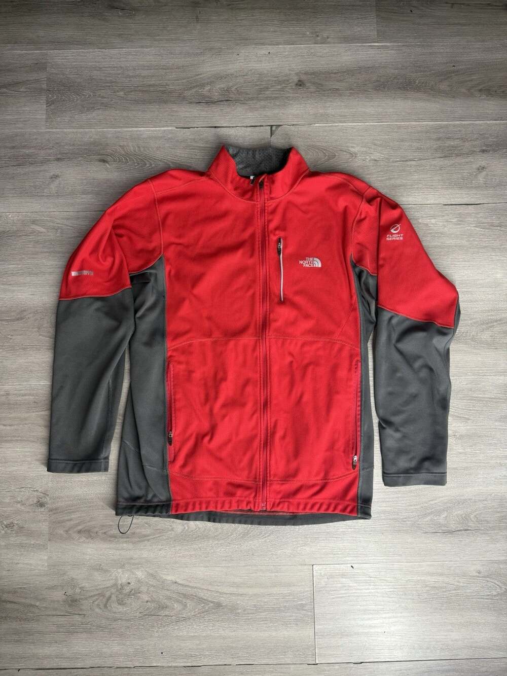 The North Face Flight Series Windstopper Jacket Reflective Men Large Red Gray 3M